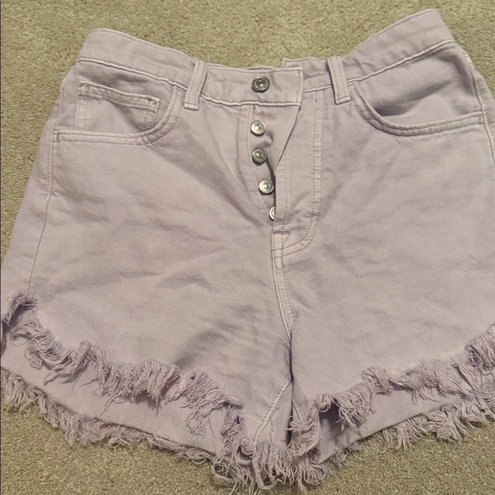 NWOT 7 For All Mankind Easy Ruby Cut Off Jean Short- Lavender Size 29